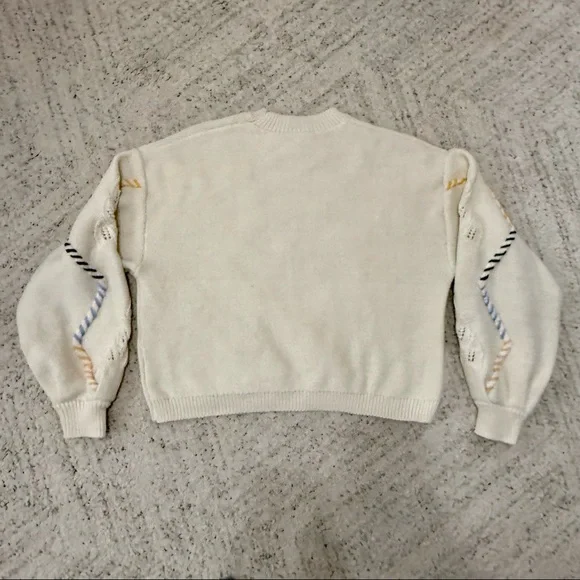 BB Dakota Leaf-Pattern Drop-Shoulder Sweater - Picture 2 of 2